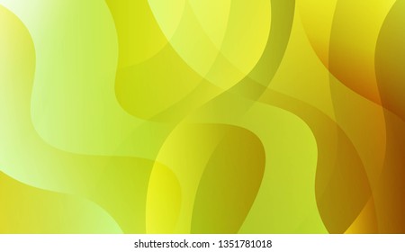 Abstract Background With Wave Green Yellow Gradient Shape. For Futuristic Ad, Booklets. Vector Illustration with Color Gradient