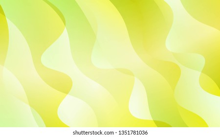 Abstract Background With Wave Green Yellow Gradient Shape. For Futuristic Ad, Booklets. Vector Illustration with Color Gradient