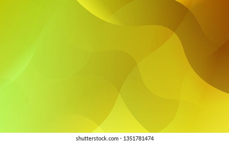 Abstract Background With Wave Green Yellow Gradient Shape. For Futuristic Ad, Booklets. Vector Illustration with Color Gradient