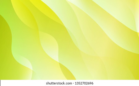 Abstract Background With Wave Green Yellow Gradient Shape. For Futuristic Ad, Booklets. Vector Illustration with Color Gradient