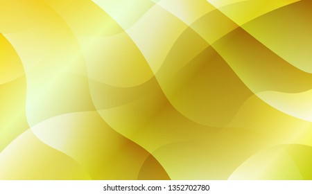 Abstract Background With Wave Green Yellow Gradient Shape. For Futuristic Ad, Booklets. Vector Illustration with Color Gradient