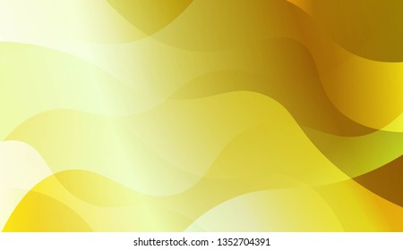 Abstract Background With Wave Green Yellow Gradient Shape. For Futuristic Ad, Booklets. Vector Illustration with Color Gradient