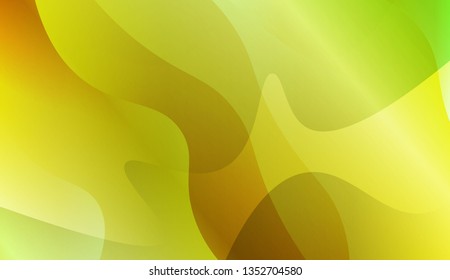 Abstract Background With Wave Green Yellow Gradient Shape. For Futuristic Ad, Booklets. Vector Illustration with Color Gradient