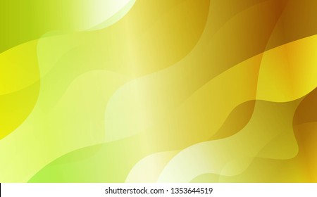 Abstract Background With Wave Green Yellow Gradient Shape. For Futuristic Ad, Booklets. Vector Illustration with Color Gradient