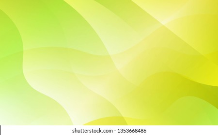 Abstract Background With Wave Green Yellow Gradient Shape. For Futuristic Ad, Booklets. Vector Illustration with Color Gradient