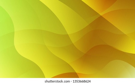 Abstract Background With Wave Green Yellow Gradient Shape. For Futuristic Ad, Booklets. Vector Illustration with Color Gradient