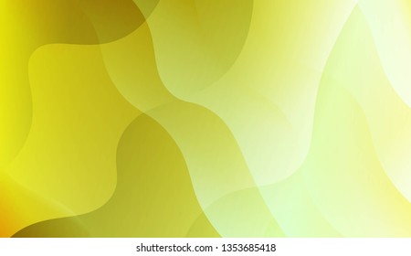 Abstract Background With Wave Green Yellow Gradient Shape. For Futuristic Ad, Booklets. Vector Illustration with Color Gradient