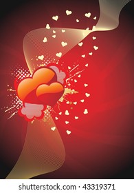 fondo abstracto con onda, corazón gruñido, macro ilustración