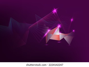 Abstract background wave laser technology network communication futuristic backdrop wallpaper graphic design vector illustration