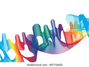 Abstract background with wave line composition-vector illustration