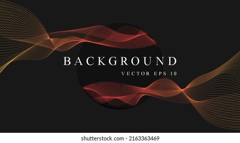 abstract background, wave lines coming out of the black hole