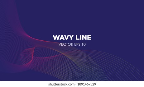 Abstract background with wave lines isolated on purple background for modern, digital concept technology elements.