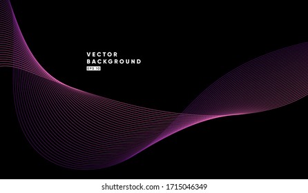 Abstract Background with Wave Lines. Vector Illustration. 