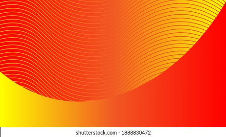 Abstract background of wave lines wrapped in orange gradient color