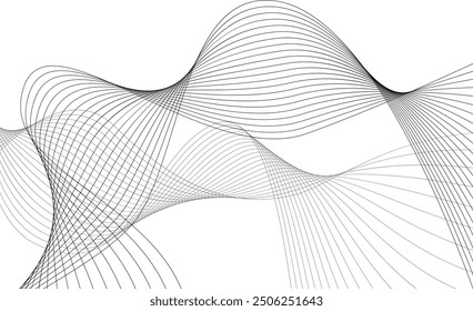 Abstract background. Wave of many lines on white background. Design element for brochure, flyer, web design.