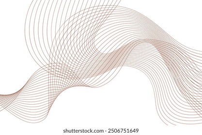 Abstract background. Wave of many lines on white background. Design element for brochure, flyer, web design.