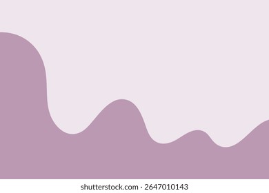 Fundo abstrato com uma onda em tons de lilás pastel. O separador de página do título, banner. Ilustração de fundo, design plano, vetor. Um elemento minimalista e moderno para uma etiqueta ou cartaz 