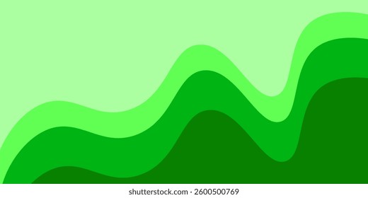 Abstract background with wave pattern in green multicolored wave style. Smooth wave pattern. Trendy vector illustration. Modern