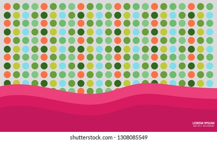 Abstract background with wave and polka dot. Colorful. Modern design. Eps 10.
