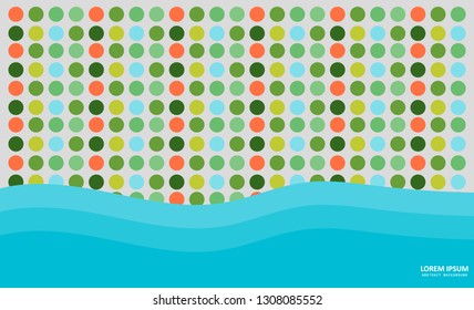 Abstract background with wave and polka dot. Colorful. Modern design. Eps 10.