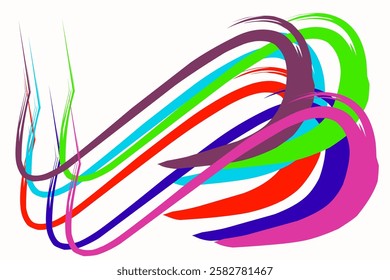 abstract background Wave rainbow lines pattern. abstract curved rainbow strokes isolated colored Olympics, colorful banner stripes.