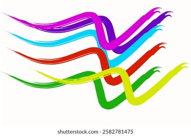 abstract background Wave rainbow lines pattern. abstract curved rainbow strokes isolated colored Olympics, colorful banner stripes.