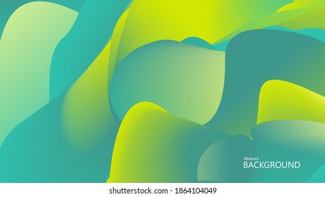 Abstract background in wave shape, blend of blue and yellow