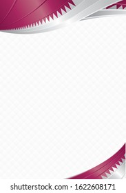 Abstract background with wave shapes with the red, white colors of the flag of Qatar to use as Diploma or Certificate
