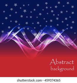 Abstract background with wave and star