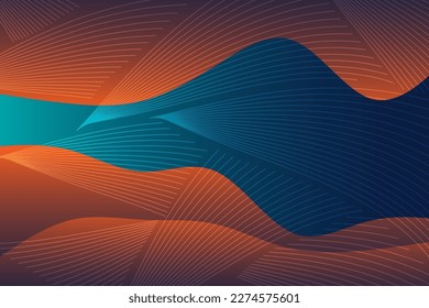 Abstract background with wave texture and flowing stripes ornaments. Abstract waves texture with lines ornaments overlay.