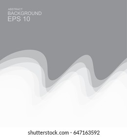 Abstract background, wave transparent background style, template business design, gray color