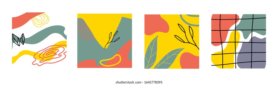 Fondo abstracto, formas onduladas, adornos florales