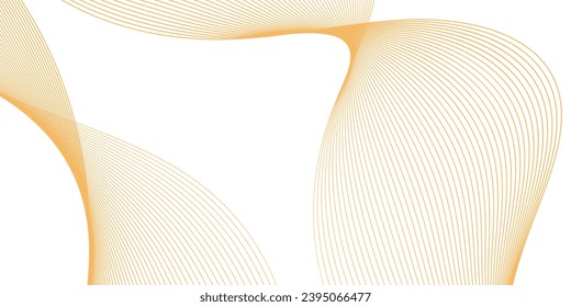 Abstract background with waves for banner. Medium banner size. Vector background with lines. Element for design isolated on white. Orange and yellow colors