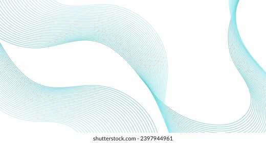Fondo abstracto con olas para el cartel. Tamaño medio de la pancarta. Fondo vectorial con líneas. Elemento para el diseño aislado en blanco. Color azul