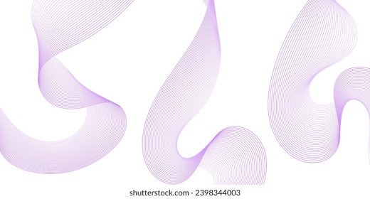 Fondo abstracto con olas para el cartel. Tamaño medio de la pancarta. Fondo vectorial con líneas. Elemento para el diseño aislado en blanco. Colores morado y blanco. Rosa. Belleza, chicas