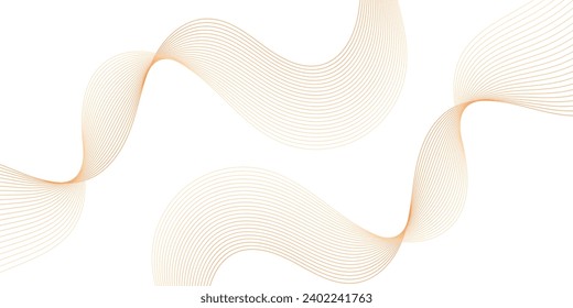 Abstract background with waves for banner. Medium banner size. Vector background with lines. Element for design isolated on white. Orange and yellow. Summer, spring. Holiday, card