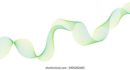 Abstract background with waves for banner. Medium banner size. Vector background with lines. Element for design isolated on white. Green color. Eco, nature. Cosmetic