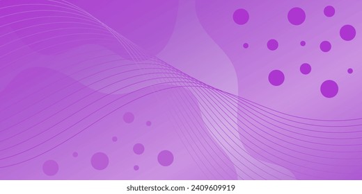 Abstract background with waves for banner. Medium banner size. Vector background with lines, circles and shapes. Pink, purple color. Brochure, booklet