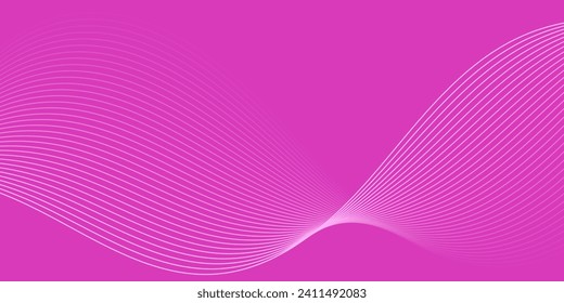 Fondo abstracto con olas para el cartel. Tamaño medio de la pancarta. Fondo vectorial con líneas. Elemento para el diseño aislado en rosa. Color rosa. Día de San Valentín. Folleto, folleto