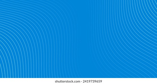 Abstract background with waves for banner. Medium banner size. Vector background with lines. Blue color. Water, ocean, winter. Brochure, booklet
