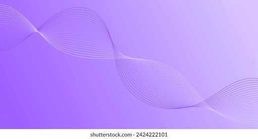 Abstract background with waves for banner. Medium banner size. Vector background with lines. Purple gradient. Interior. Brochure, booklet. Spring, summer	