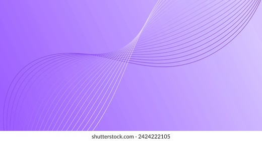 Abstract background with waves for banner. Medium banner size. Vector background with lines. Purple gradient. Interior. Brochure, booklet. Spring, summer	
