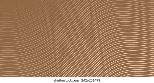 Abstract background with waves for banner. Medium banner size. Vector background with lines. Brown color. Interior. Brochure, booklet. Coffee, cafe