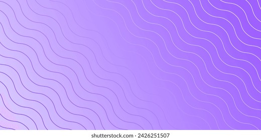 Abstract background with waves for banner. Medium banner size. Vector background with lines. Purple gradient. Interior. Brochure, booklet	