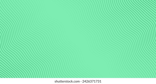 Abstract background with waves for banner. Medium banner size. Vector background with lines. Green gradient. Brochure, booklet. Spring, summer, holiday. Nature, eco