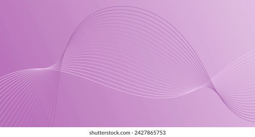 Abstrakter Hintergrund mit Wellen für Banner. Mittlere Bannergröße. Vektorhintergrund mit Linien. Rosa Farbverlauf. Broschüre, Heft. Frühling, Sommer, Urlaub