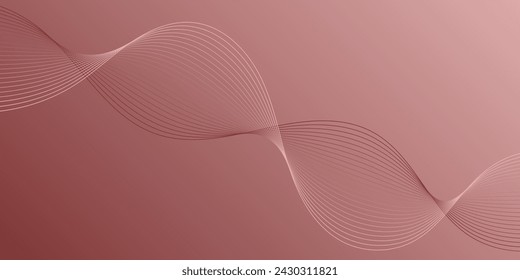 Fondo abstracto con ondas para banner. Tamaño de banner mediano. Fondo vectorial con líneas. Degradado rojo. Interior. Folleto, folleto	