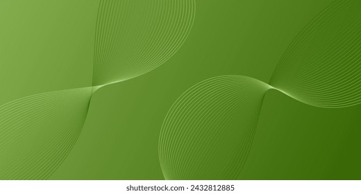 Abstract background with waves for banner. Medium banner size. Vector background with lines. Green gradient. Brochure, booklet. Spring, summer, holiday. Nature, eco