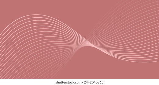 Abstract background with waves for banner. Medium banner size. Vector background with lines. Red gradient. Interior. Brochure, booklet. Valentine's Day. Women's Day