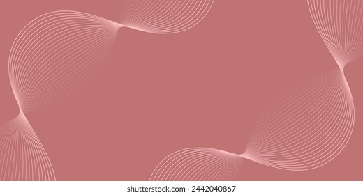 Abstract background with waves for banner. Medium banner size. Vector background with lines. Red gradient. Interior. Brochure, booklet. Valentine's Day. Women's Day